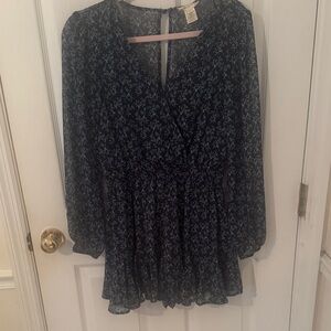 Altar'd State Navy Floral Jumpsuit